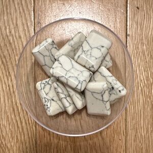 Stone like tile shape beads - qty 11